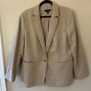 Ann Taylor Tan Pinstripe Blazer